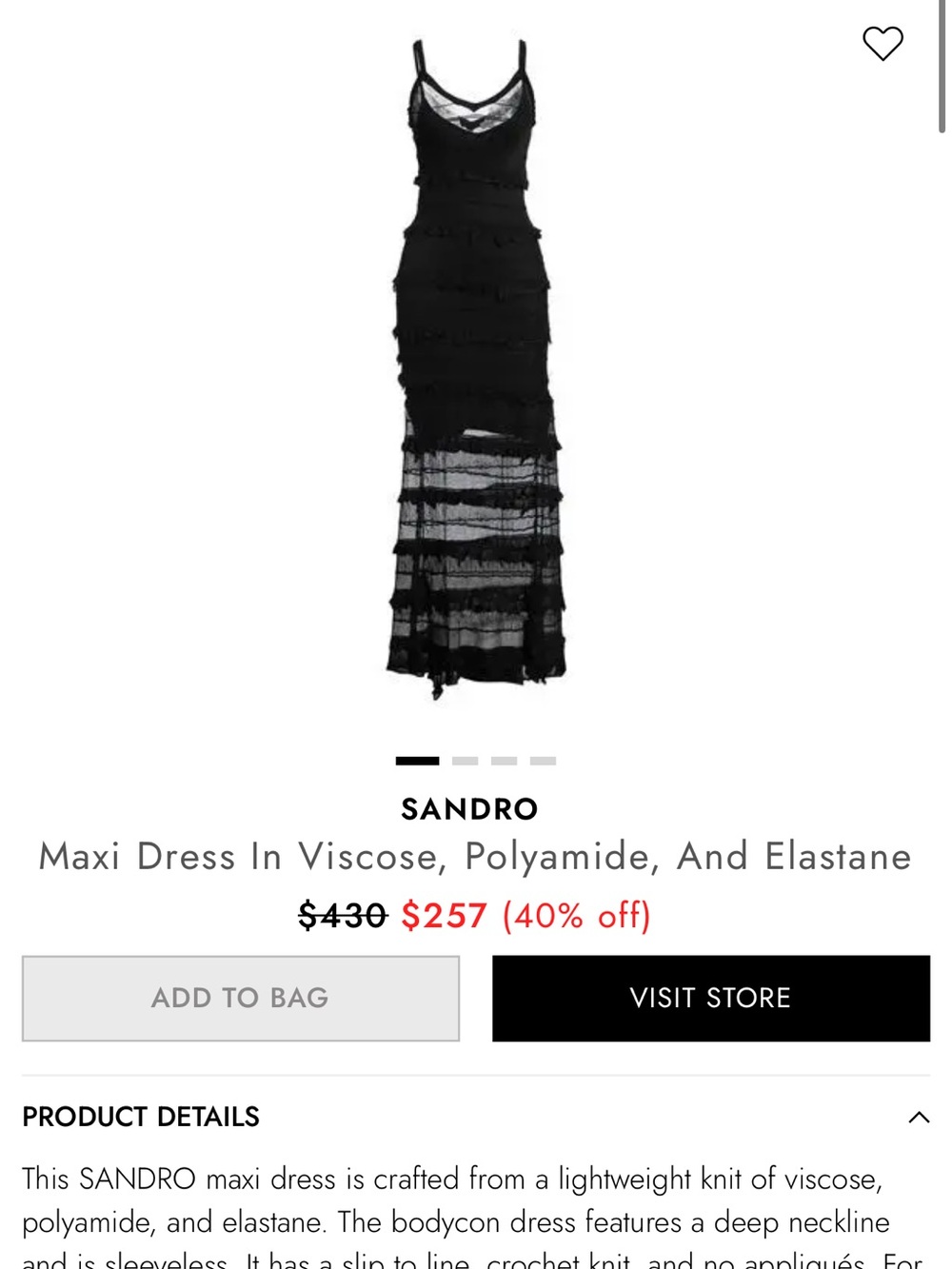 Sandro Black Layered Maxi Slip Dress